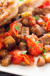 Warm Tomato Eggplant Relish